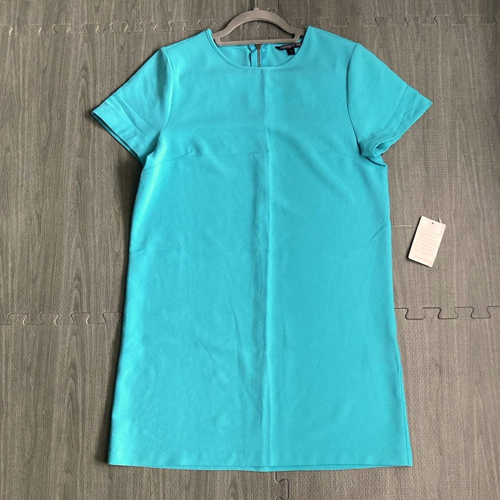 Electric Aqua Blue T-Shirt Style Dress